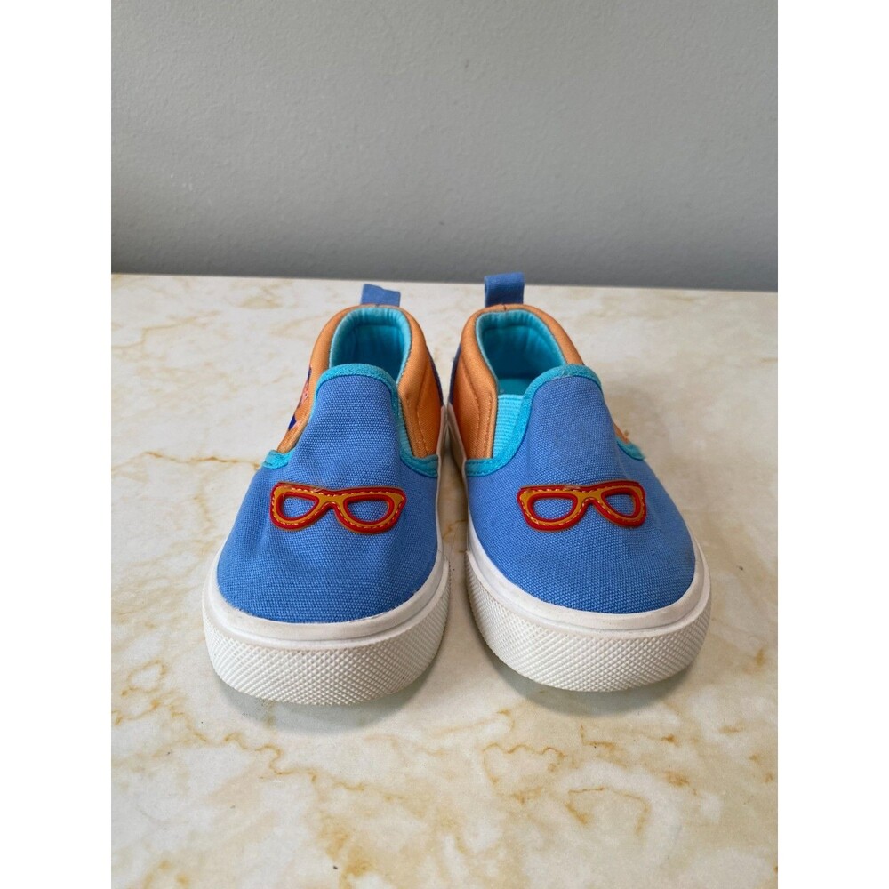 Blippi Toddler Boy Girl Shoes Slip On Casual Canvas Blue Orange Glasses Sneakers
